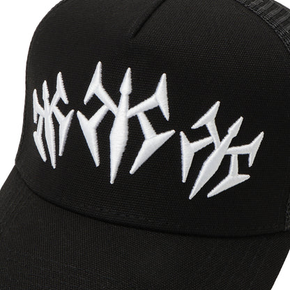 KS TRIPLE LOGO TRUCKER HAT (BLACK)